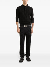 logo-jacquard polo shirt